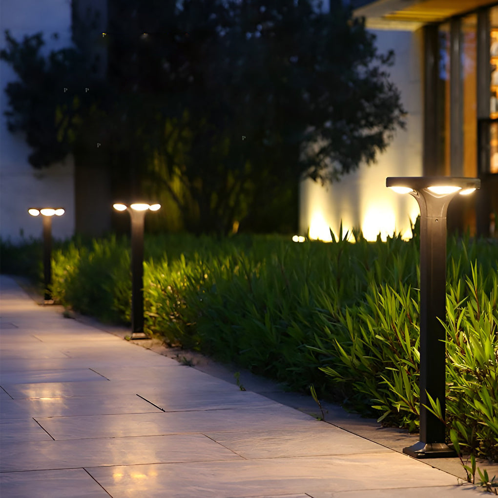 Square LED Outdoor Path Lights with Solar & Wired Options