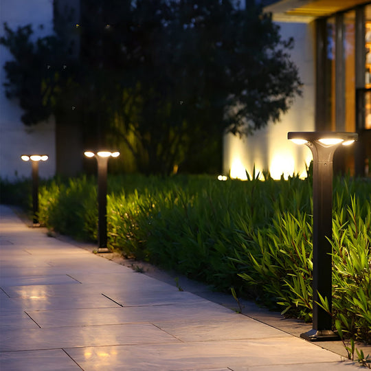 Square LED Outdoor Path Lights with Solar & Wired Options