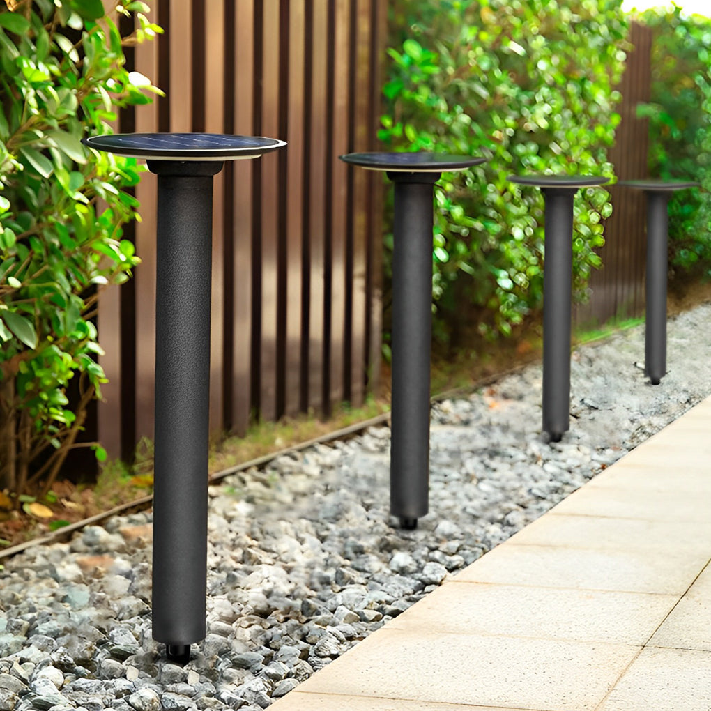 Round LED Solar Garden Light with Intelligent Light-Control & Waterproof Design