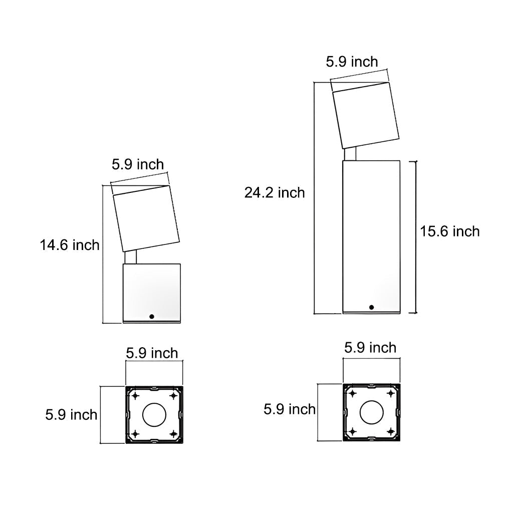 Modern Black Geometric Solar Lawn Light
