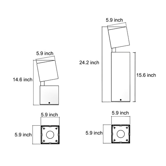 Modern Black Geometric Solar Lawn Light