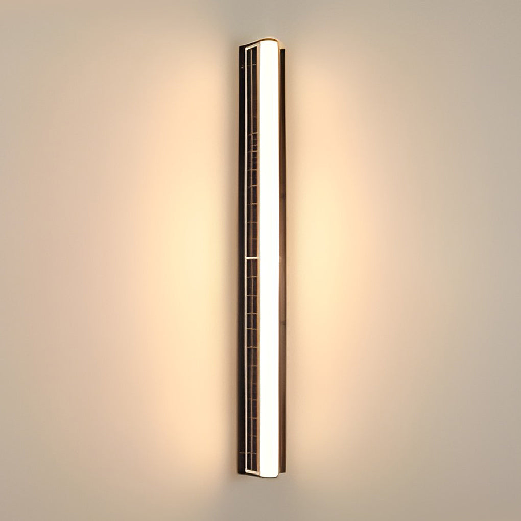 Long Acrylic LED Solar Outdoor Wall Light Waterproof Linear Lamp