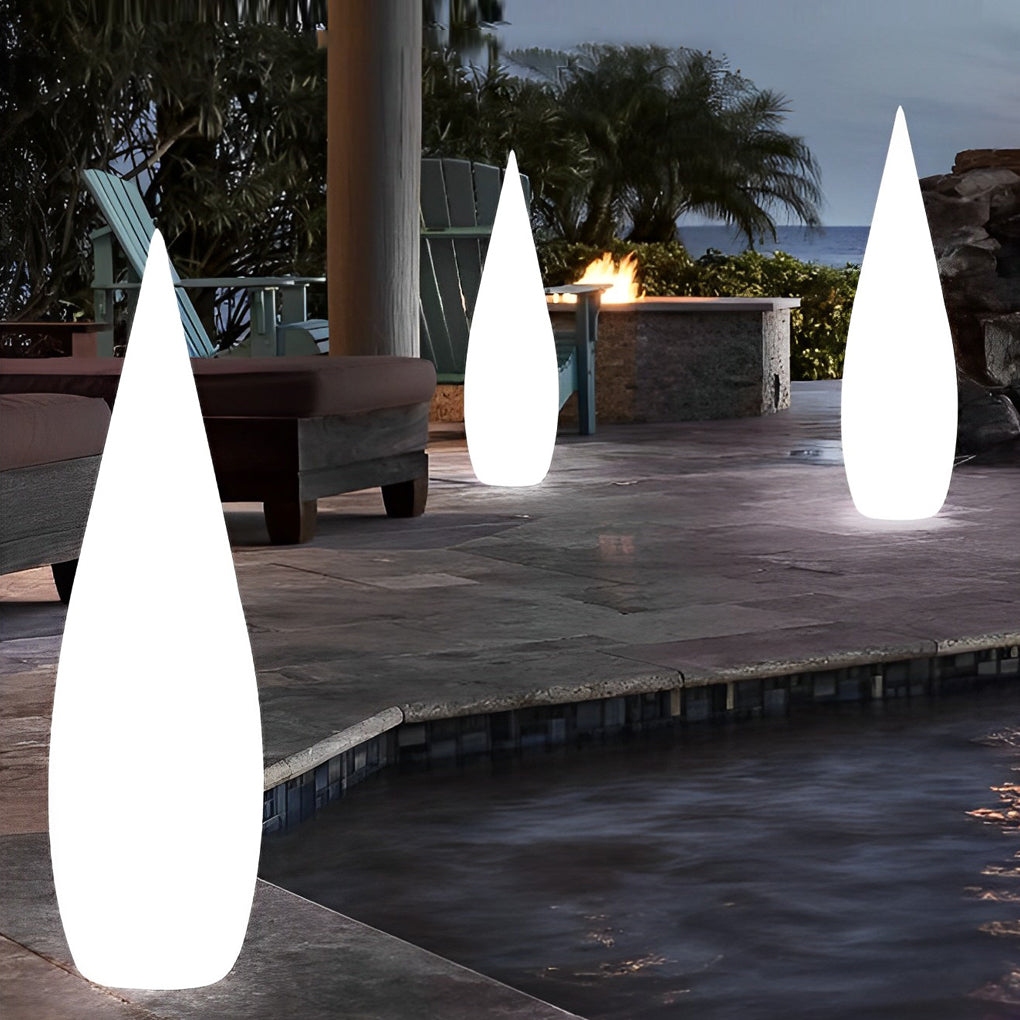 Three-Way Powered Water Drop LED Floor Lamp for Indoor & Outdoor