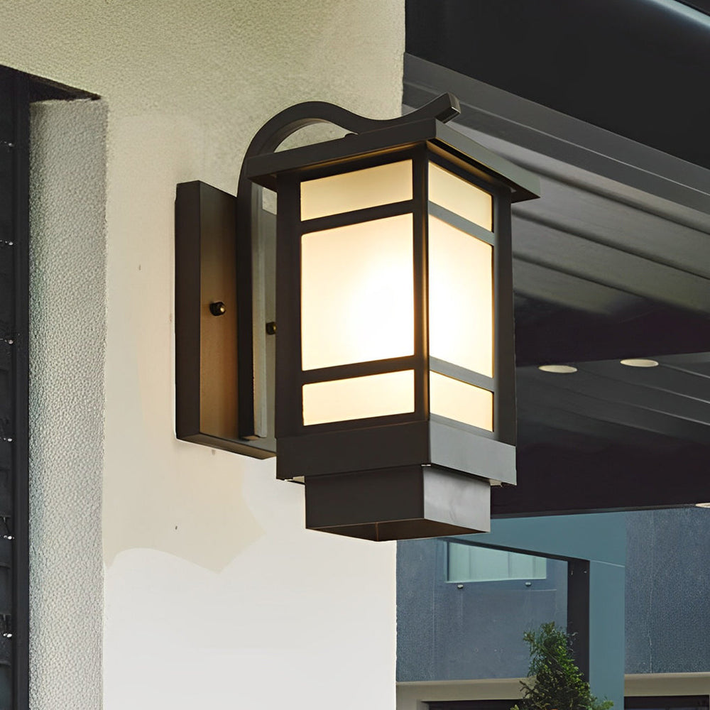 Vintage Waterproof LED Glass Matte Black Retro Wall Lamp – Exterior Lighting