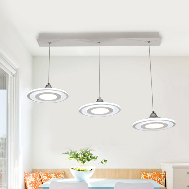 Minimalist Circle Pendant LED Lamp for Dining Room Island - Warm/White Light