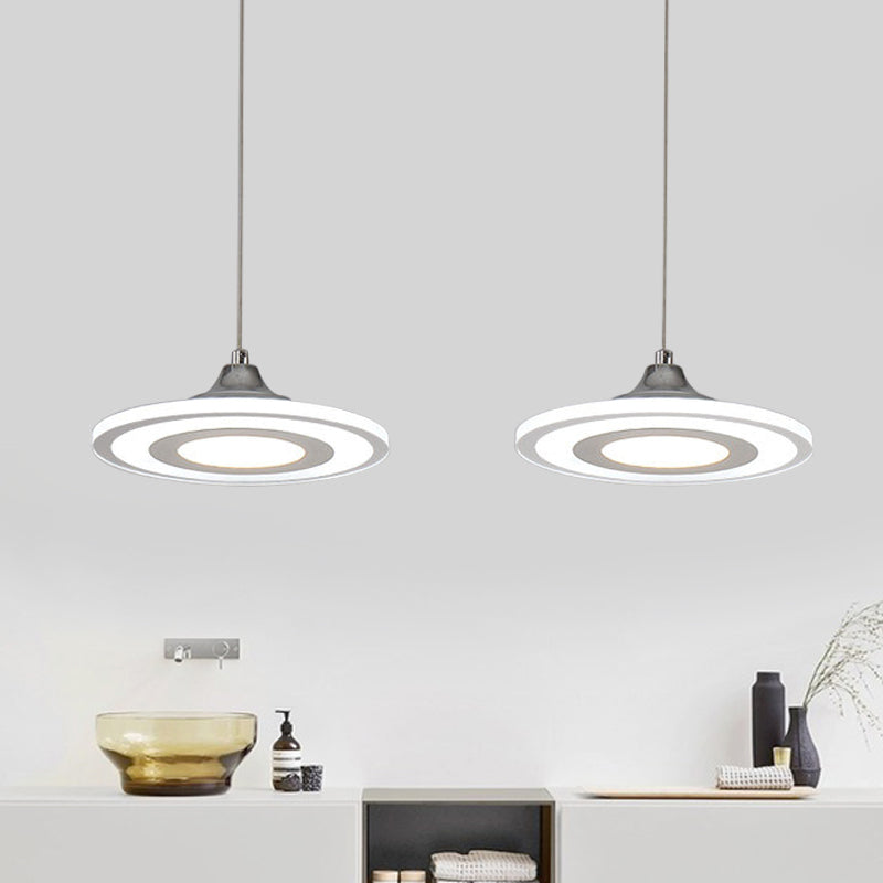 Minimalist Circle Pendant LED Lamp for Dining Room Island - Warm/White Light