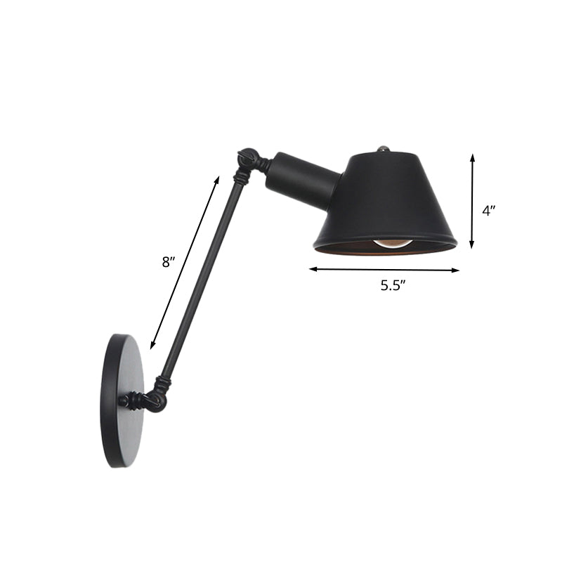 Farmhouse Black Iron Wall Lamp Sconce with Swing Arm - Bell Mount Light Fixture"

Note: While it is important to keep the title concise for SEO purposes, it is also essential to include relevant keywords that accurately describe the product.