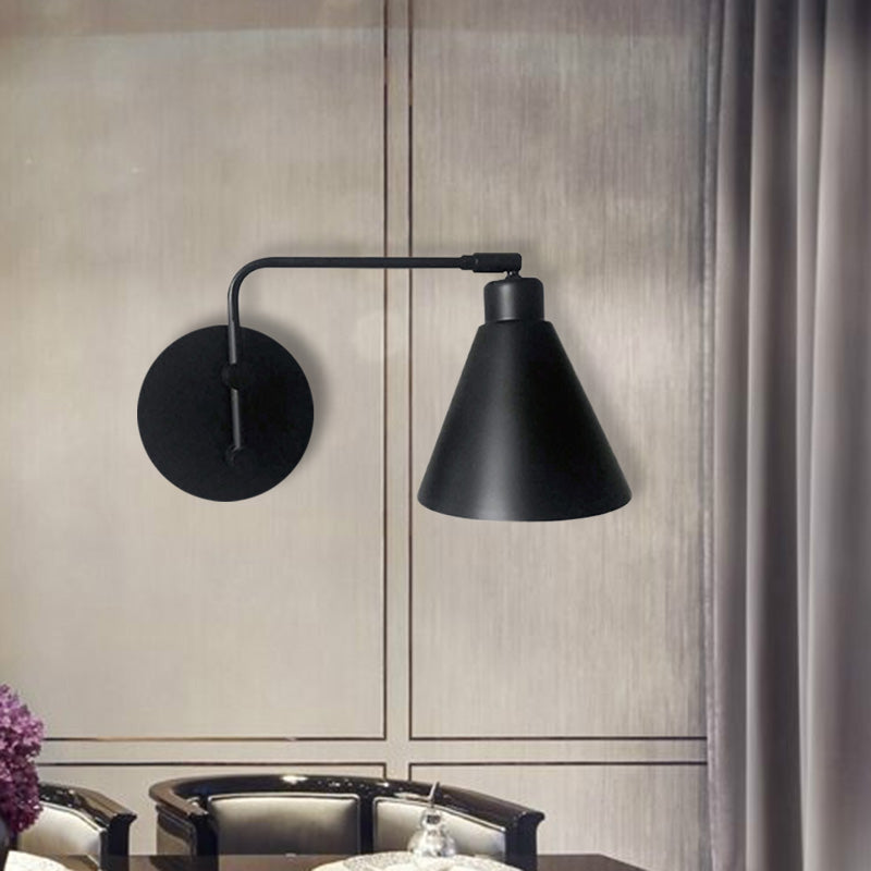 Farmhouse White/Black Rotatable Wall Mount Sconce Light Fixture for Living Room