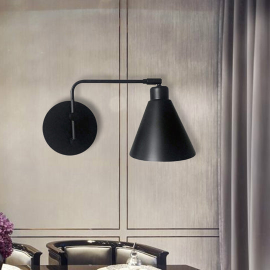 Farmhouse White/Black Rotatable Wall Mount Sconce Light Fixture for Living Room