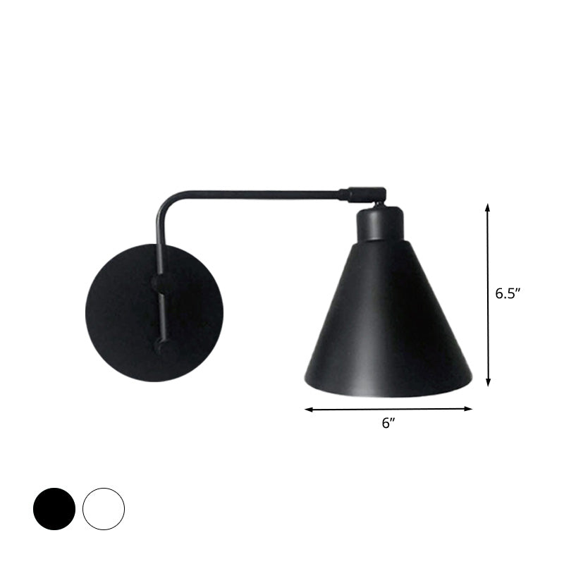 Farmhouse White/Black Rotatable Wall Mount Sconce Light Fixture for Living Room
