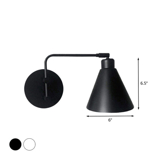 Farmhouse White/Black Rotatable Wall Mount Sconce Light Fixture for Living Room