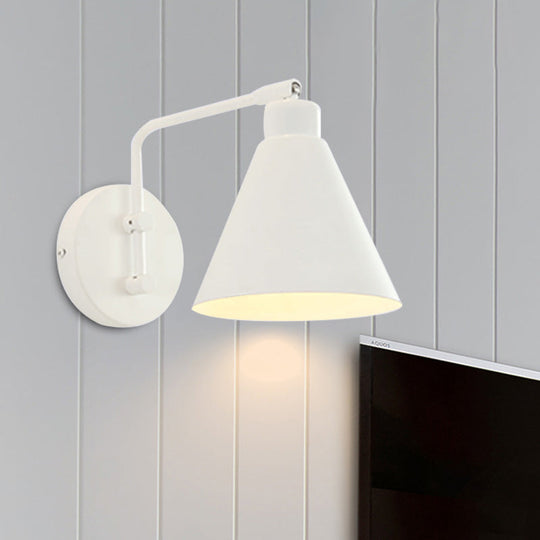 Farmhouse White/Black Rotatable Wall Mount Sconce Light Fixture for Living Room