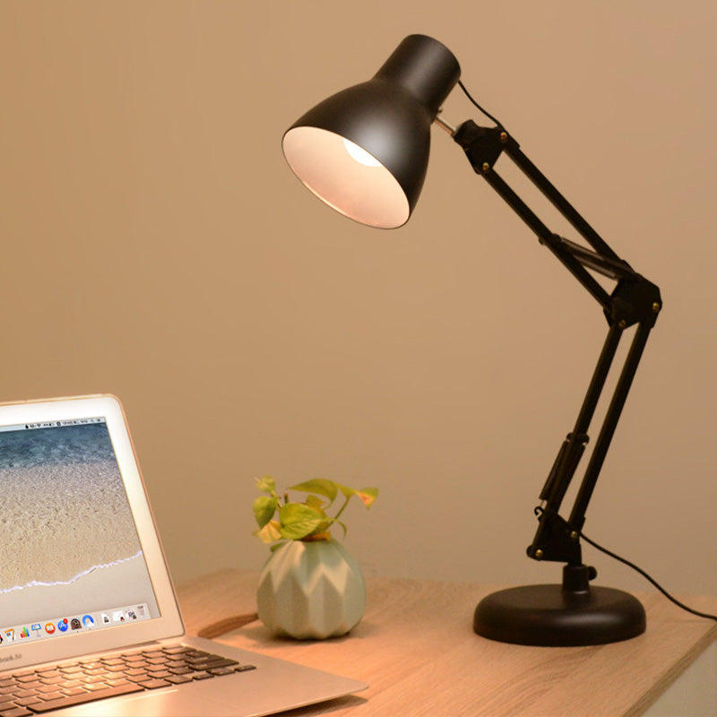 Black Metal Conic Shade Adjustable Desk Light - Stylish Industrial Task Lighting for Office