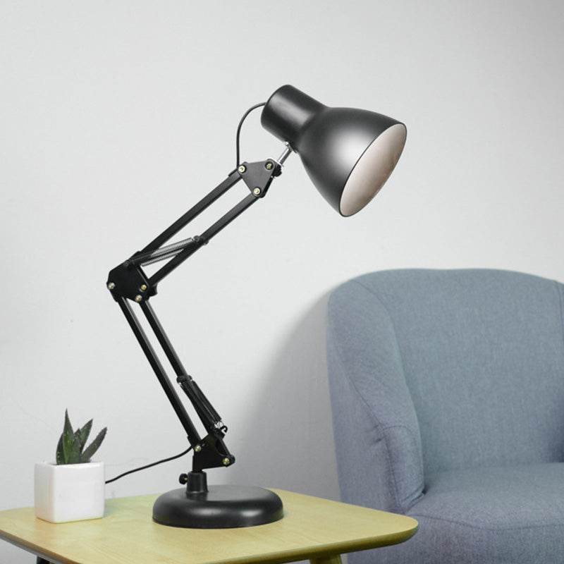 Black Metal Conic Shade Adjustable Desk Light - Stylish Industrial Task Lighting for Office