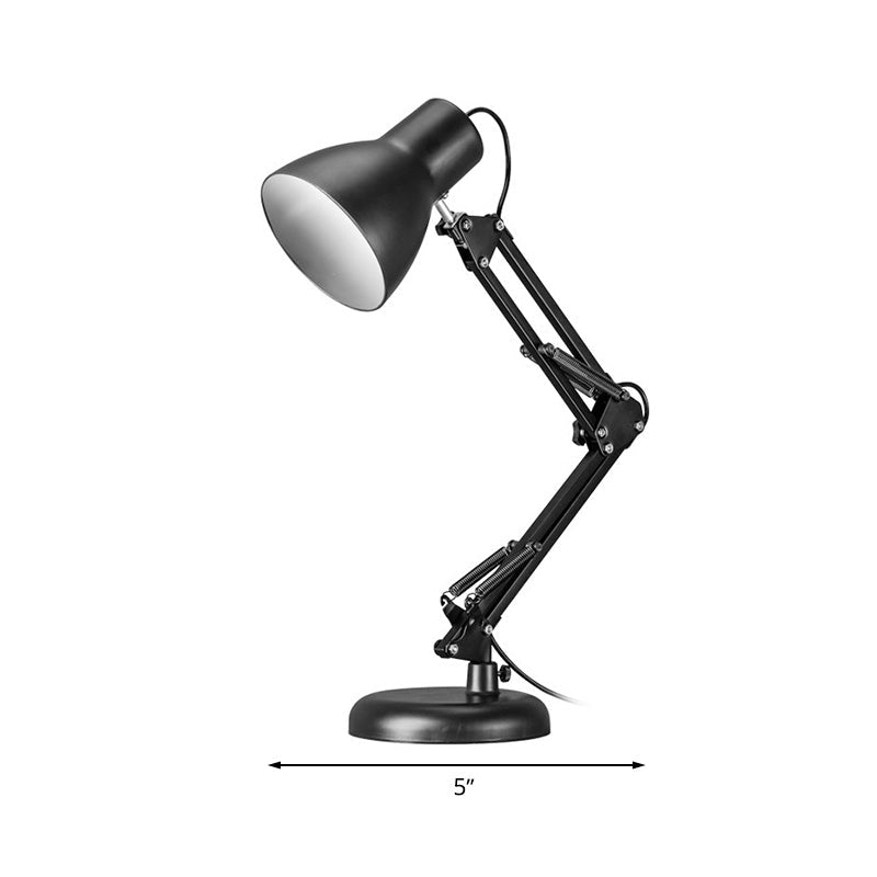 Black Metal Conic Shade Adjustable Desk Light - Stylish Industrial Task Lighting for Office