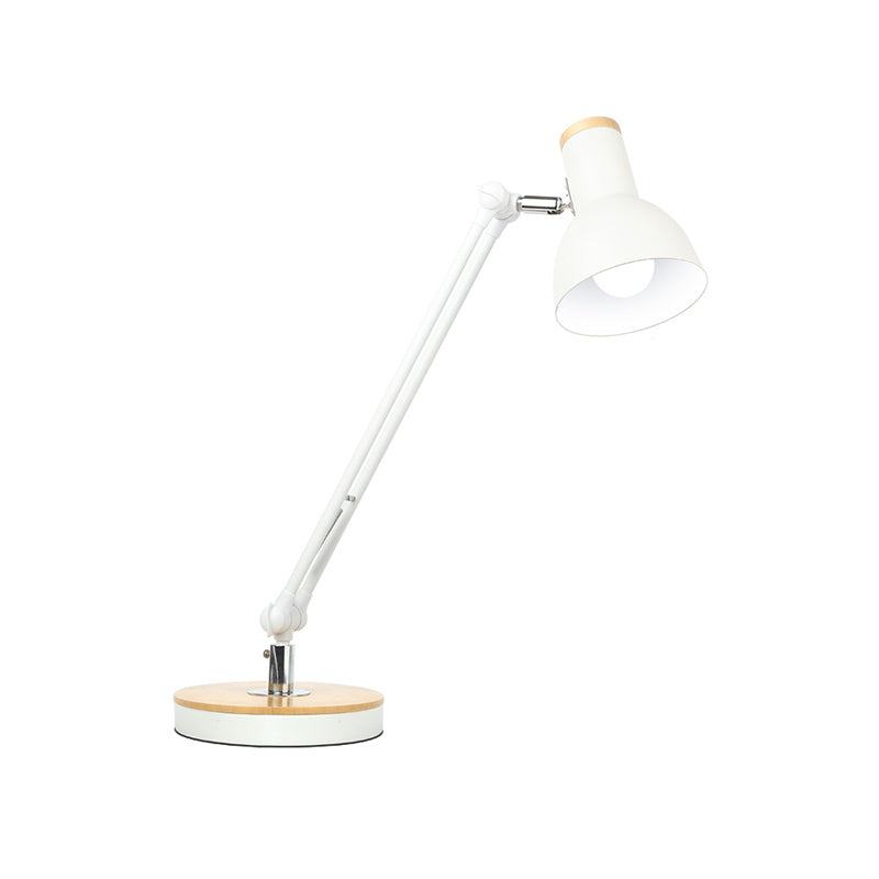 Metal Desk Lamp: Loft Style, Matte Black/White Dome Shade, Flexible Indoor Lighting