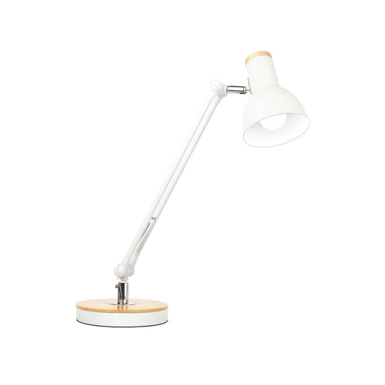 Metal Desk Lamp: Loft Style, Matte Black/White Dome Shade, Flexible Indoor Lighting