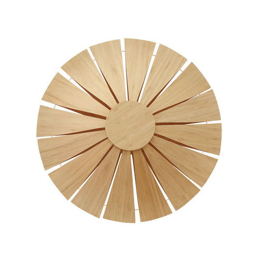 Modern Wood Veneer Wall Sconce Lighting - 19.5"/23.5" Diameter Circular Design - 1 Light for Living Room