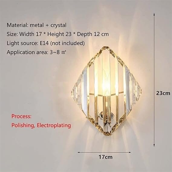 Livia Diamond Elegance Crystal Wall Lamp - Timeless LED Illumination