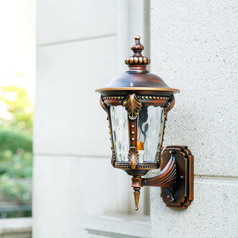 Farmhouse Rust Water Glass Wall Sconce - 7.5"/10" W - 1 Light Urn - Wall Mounted Lamp Fixture
