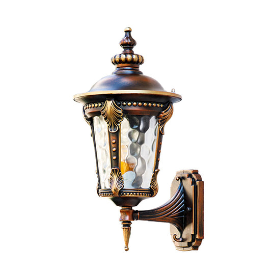 Farmhouse Rust Water Glass Wall Sconce - 7.5"/10" W - 1 Light Urn - Wall Mounted Lamp Fixture