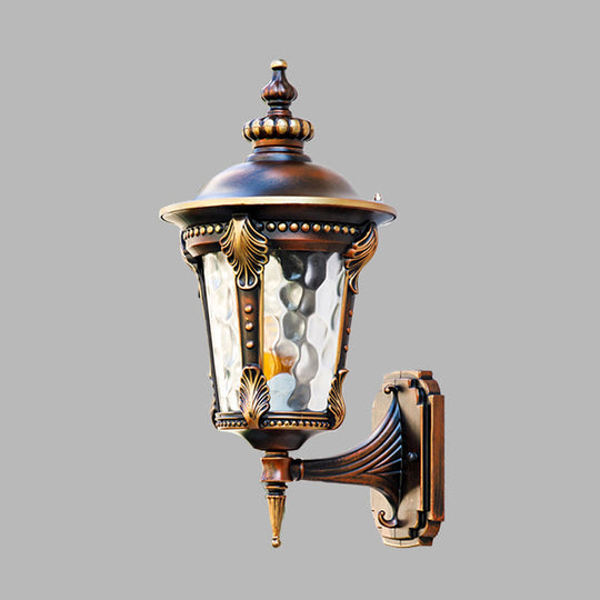 Farmhouse Rust Water Glass Wall Sconce - 7.5"/10" W - 1 Light Urn - Wall Mounted Lamp Fixture