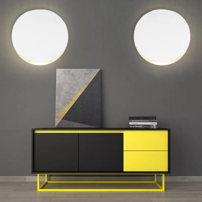 Modern Metal Circle Sconce Light for Child's Bedroom or Living Room