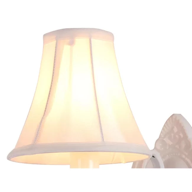 Metal Wall Sconce with Flared Shade and Teardrop Crystal - Perfect for Modern Girls' Bedroom