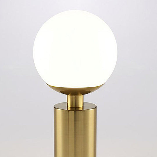 Minimalist Milky Glass Sphere Pendant Light, 1-Head, 8" Wide - Black Ceiling Lamp