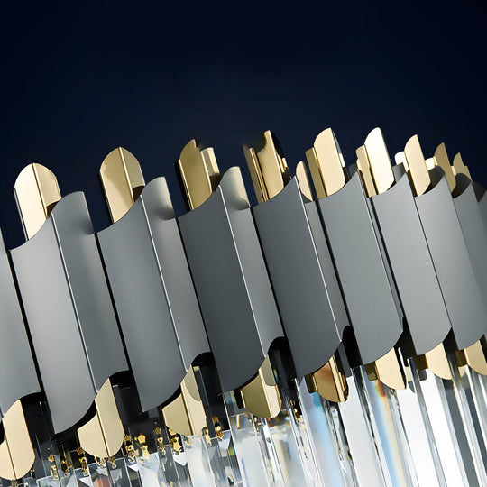 6/8-Light Crystal Layered LED Chandelier – Dimmable Dining Room Pendant