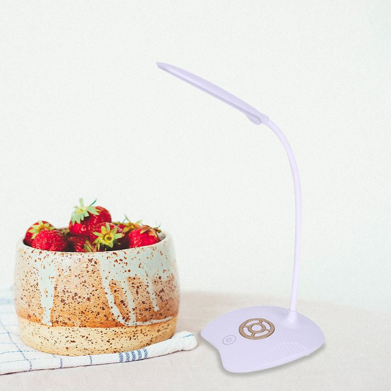 Adjustable Silicone Hose Desk Lamp with Touch Sensor, Modern LED Light for Study - Pink/Gold