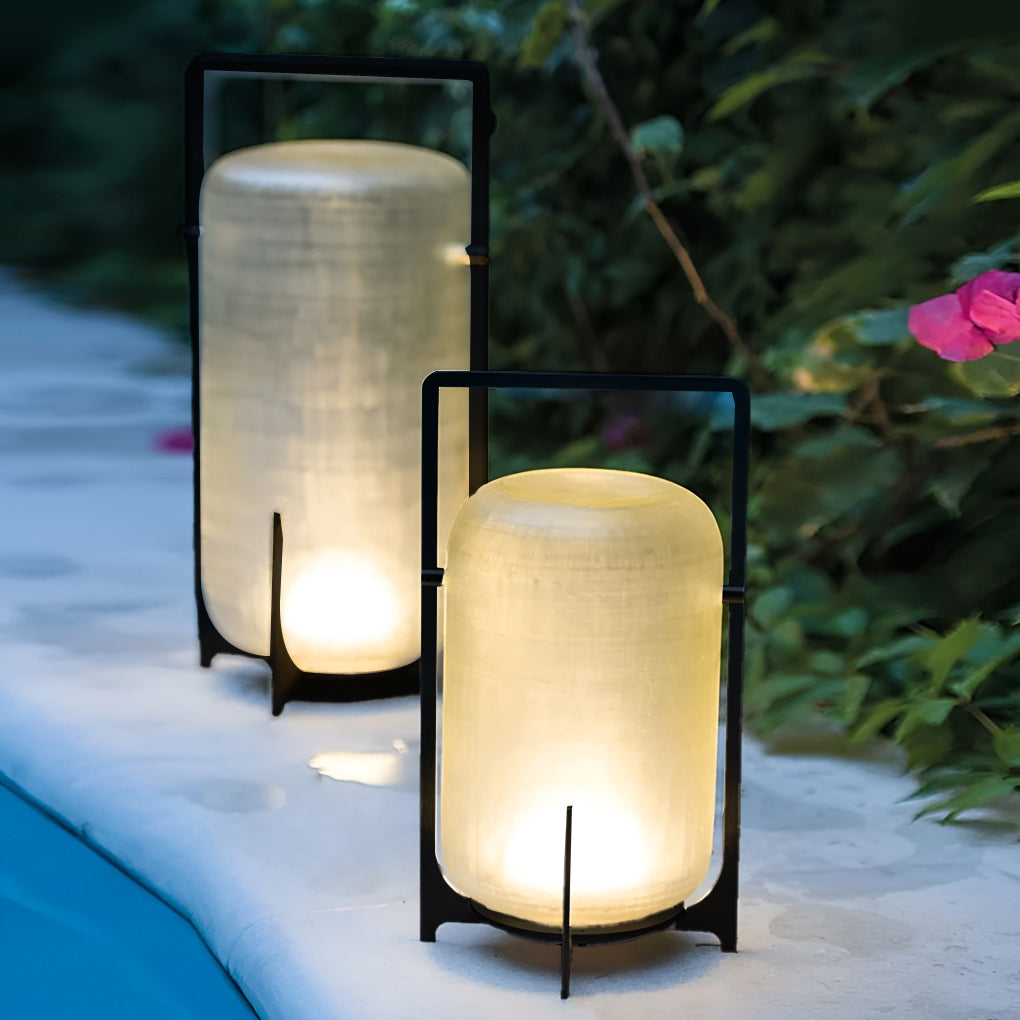 Portable Lantern Shaped Glass Waterproof LED Outdoor Solar Light