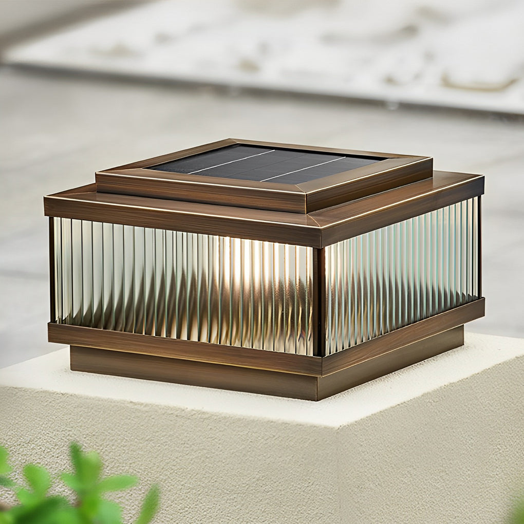 Square Solar Powered Waterproof Fence Post Lights with Remote