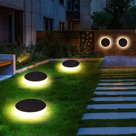 Seamless Solar Disk Lights Elegant LED Ground Lighting for Outdoor Landscapes