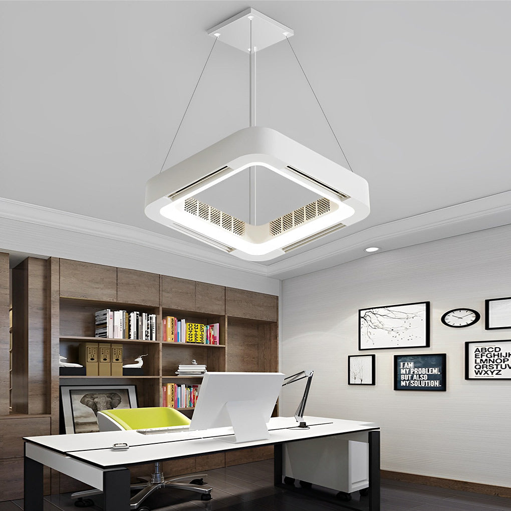 Modern Bladeless Inverter Ceiling Fan with LED Chandelier Light