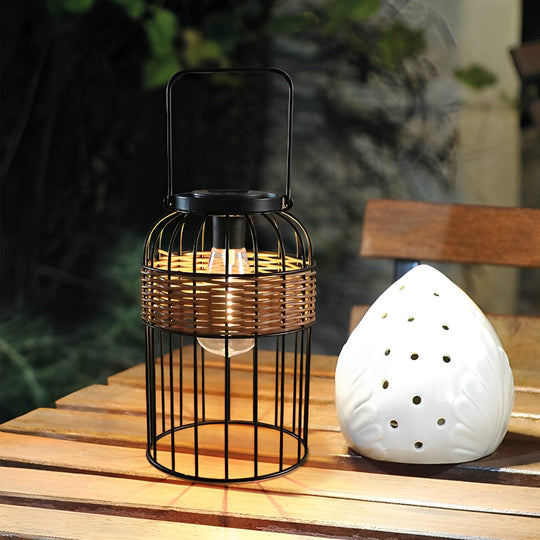 Portable Lantern Shape Rattan Solar Night Light – Waterproof & Intelligent