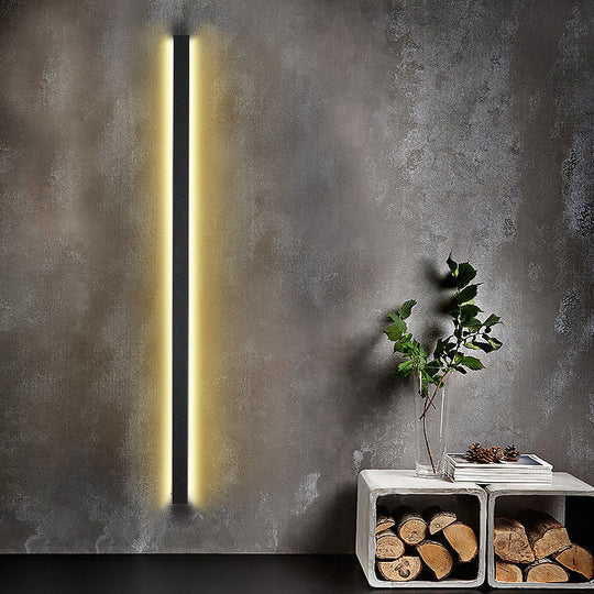Long Linear LED Waterproof Black Minimalist Outdoor Wall Lights Exterior Lights