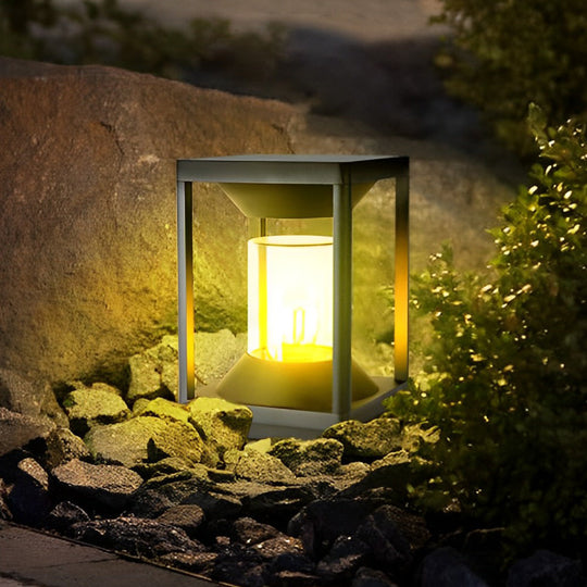 Square Minimalist LED Solar Fence Post Light Waterproof Outdoor Lamp