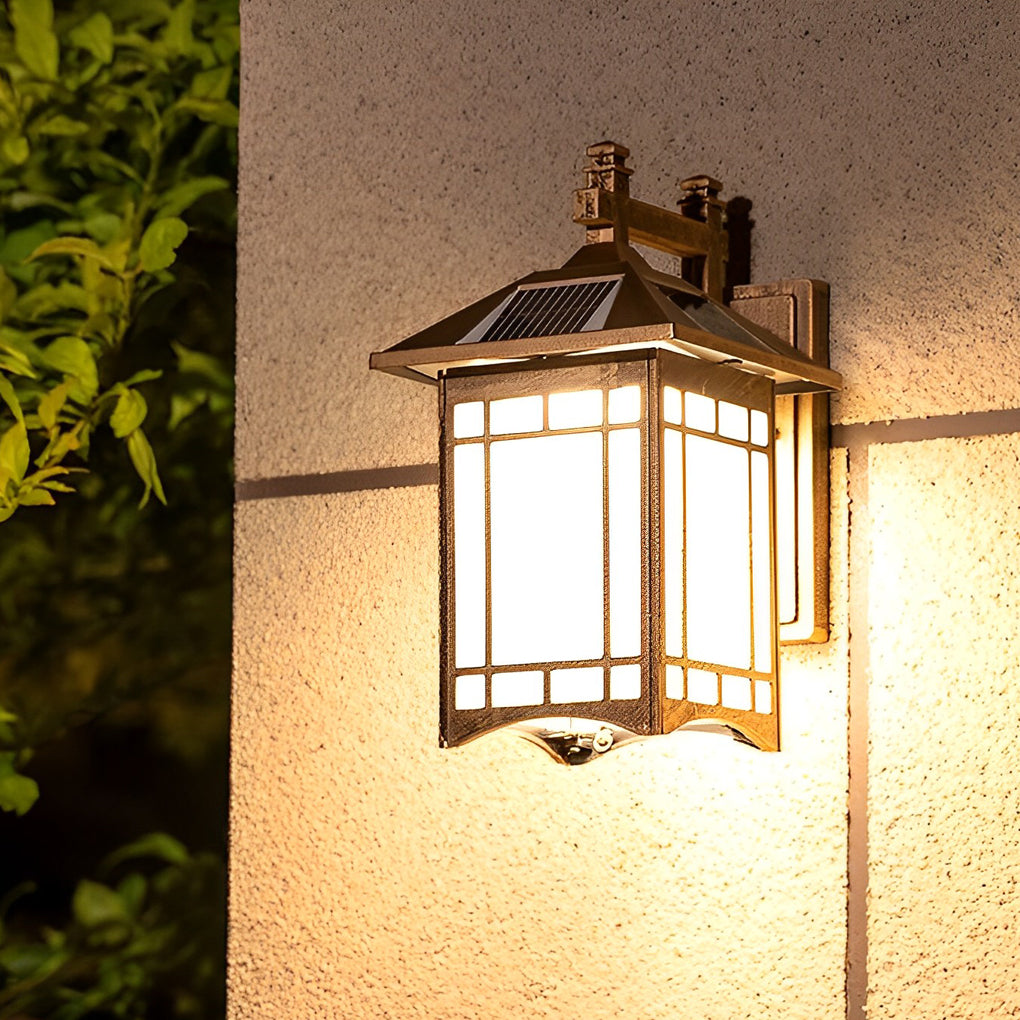 Retro Waterproof LED Vintage Solar Wall Lamp with Remote Control