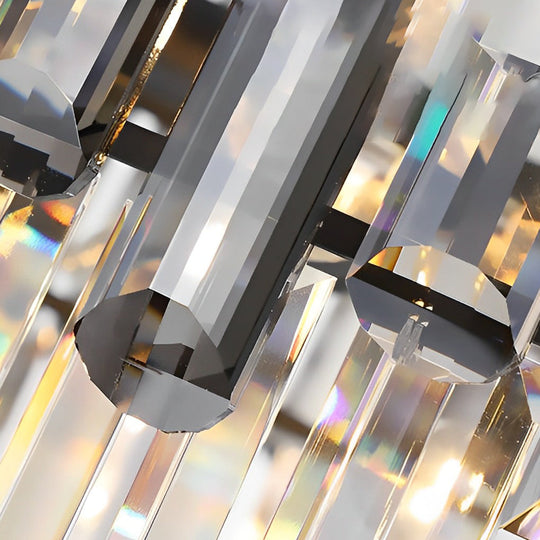Long Rectangular Crystal LED Chandelier with 3-Step Dimming