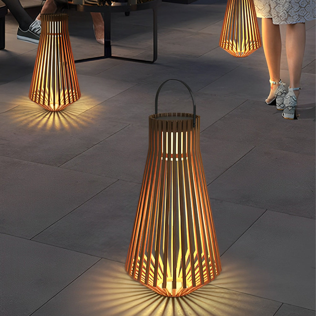 Adjustable Portable Wood Solar LED Outdoor Garden Light