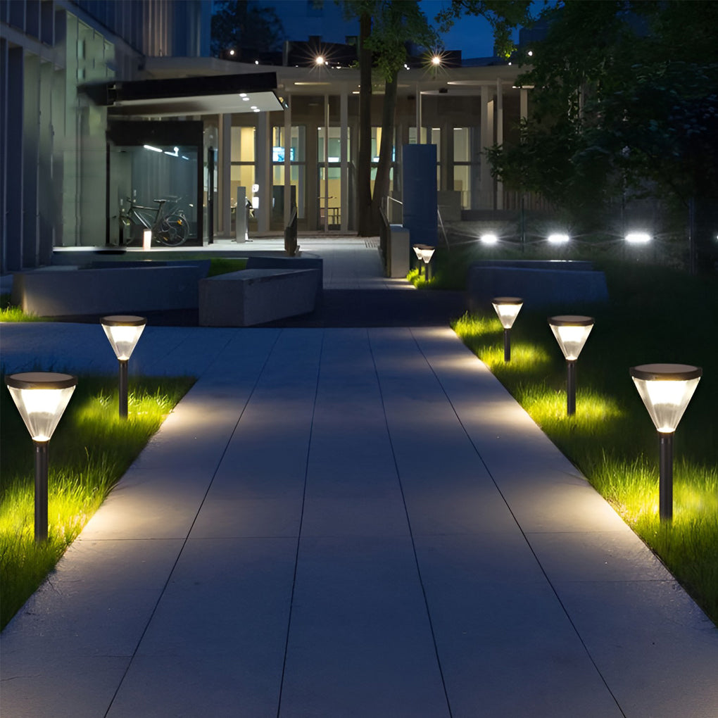 Cone-Shaped Solar LED Outdoor Pathway Light