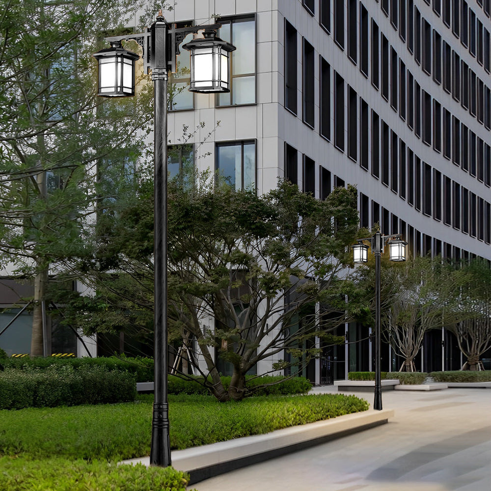 Vintage Waterproof 3-Step Dimming LED Solar Outdoor Pole Light