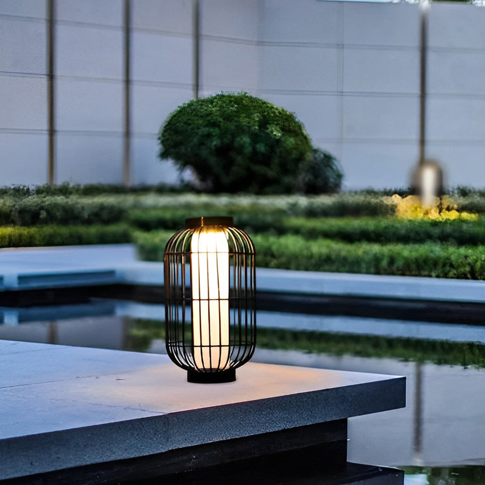 Classic Iron Lantern Solar Lawn Lamp Waterproof Portable Outdoor Light