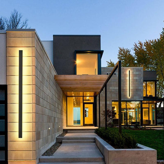 Waterproof Long Linear LED Wall Lamp Outdoor Wall Lights Black Porch Lights