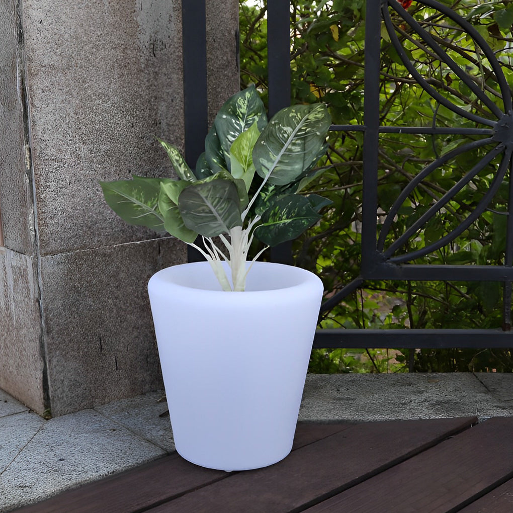 Luminous Flowerpot with RGB Lighting – Solar, Rechargeable & Hardwired Options