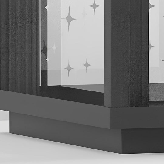 Square Crystal Glass Ball LED Waterproof Solar Fence Post Lamp