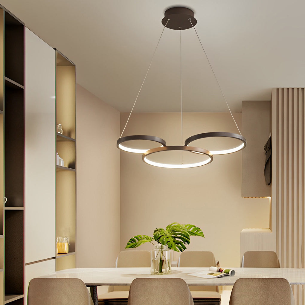 3 Rings Chandelier Dimmable Ceiling Light with Remote Control