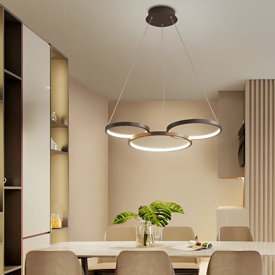 3 Rings Chandelier Dimmable Ceiling Light with Remote Control