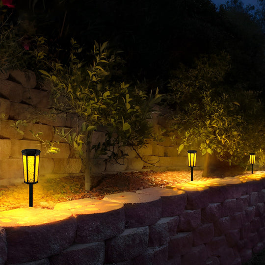 RGB Hexagon Hollow Outdoor Solar Stake Light Waterproof Landscape Lighting